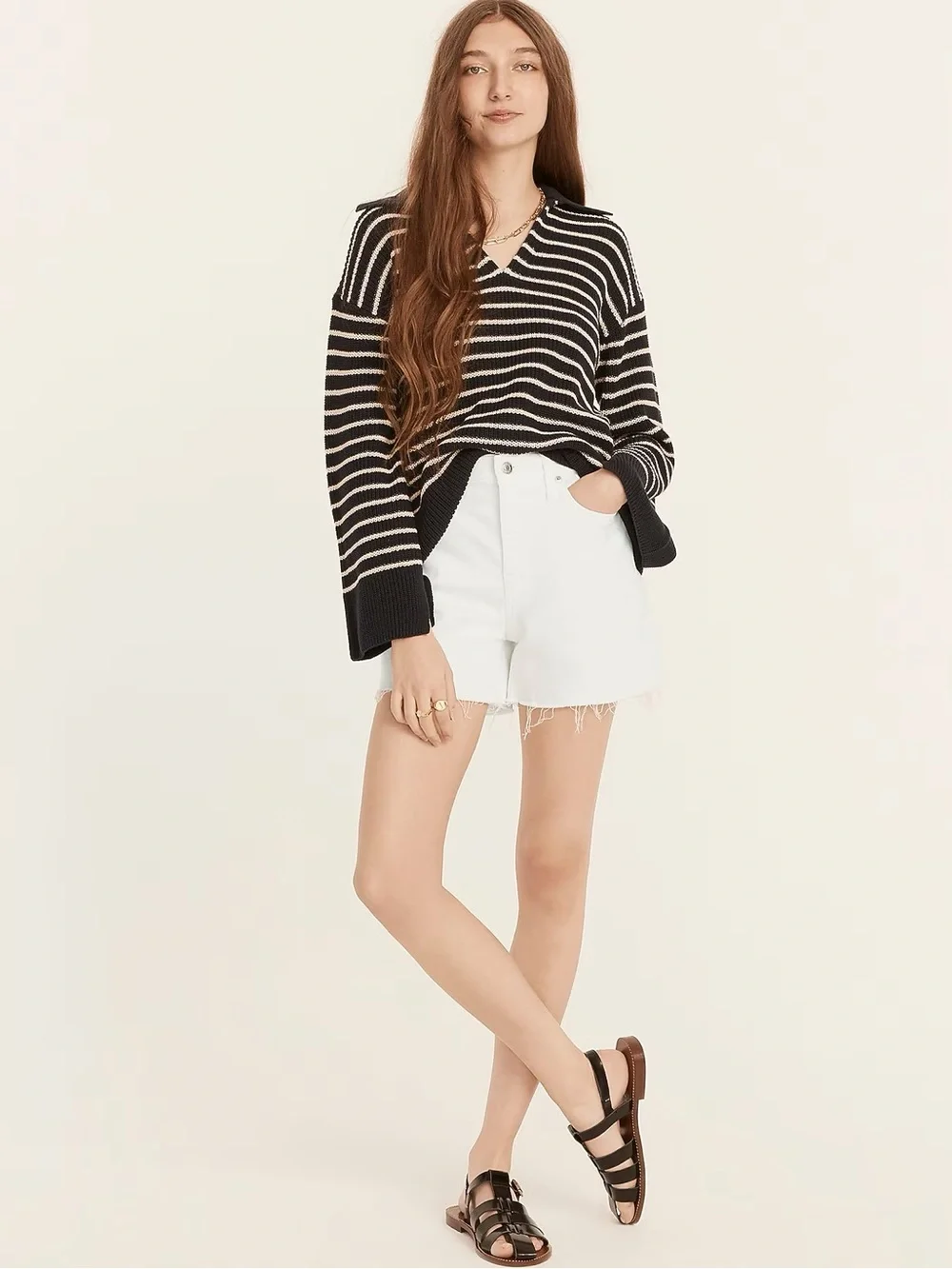 J. Crew NWT High Rise Denim Short in White Jean Raw Hem Summer